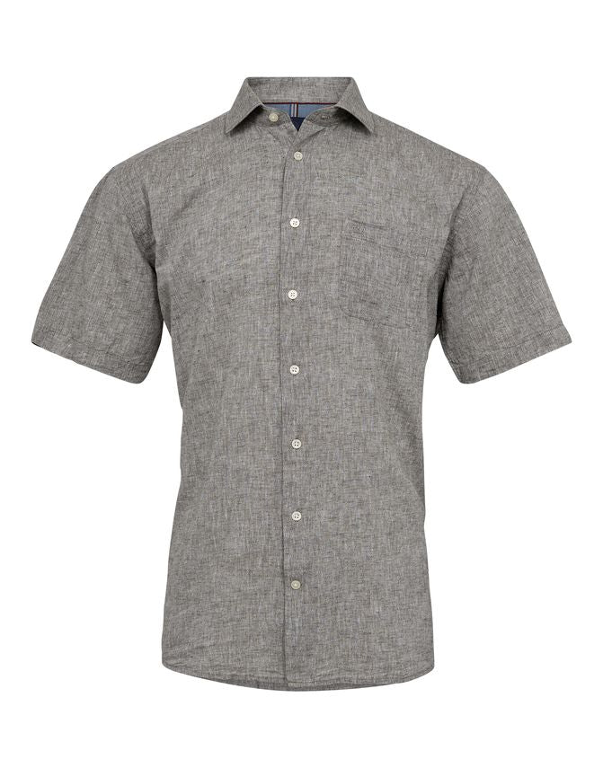 s/s regular fit linen look