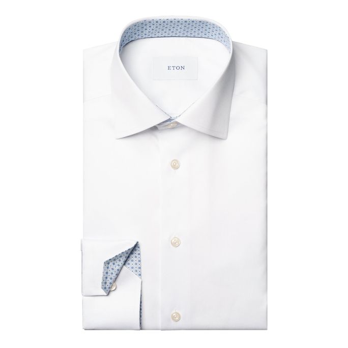 ETON GEOMETRISK EFFEKT TWILL SKJORTE