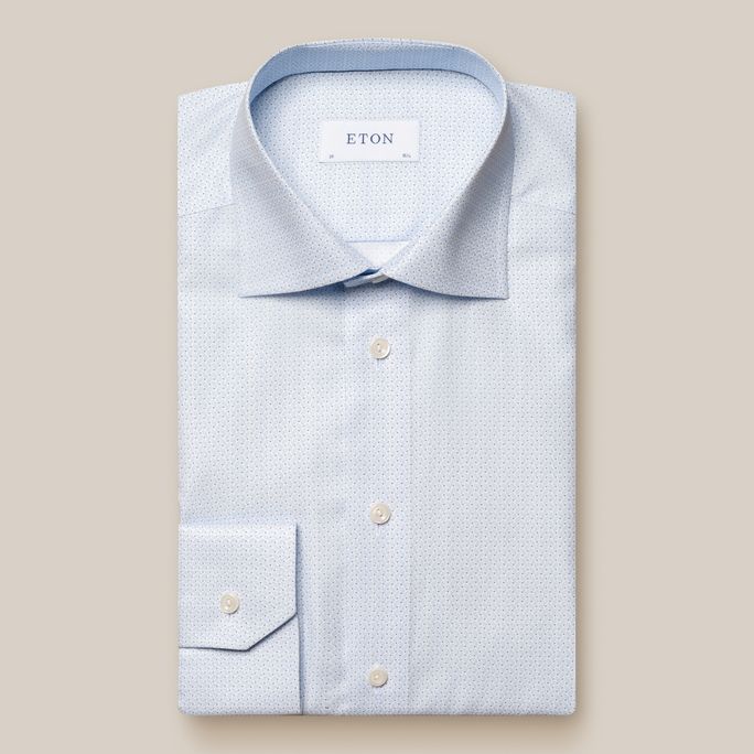 Geometric Micro Print Twill Shirt