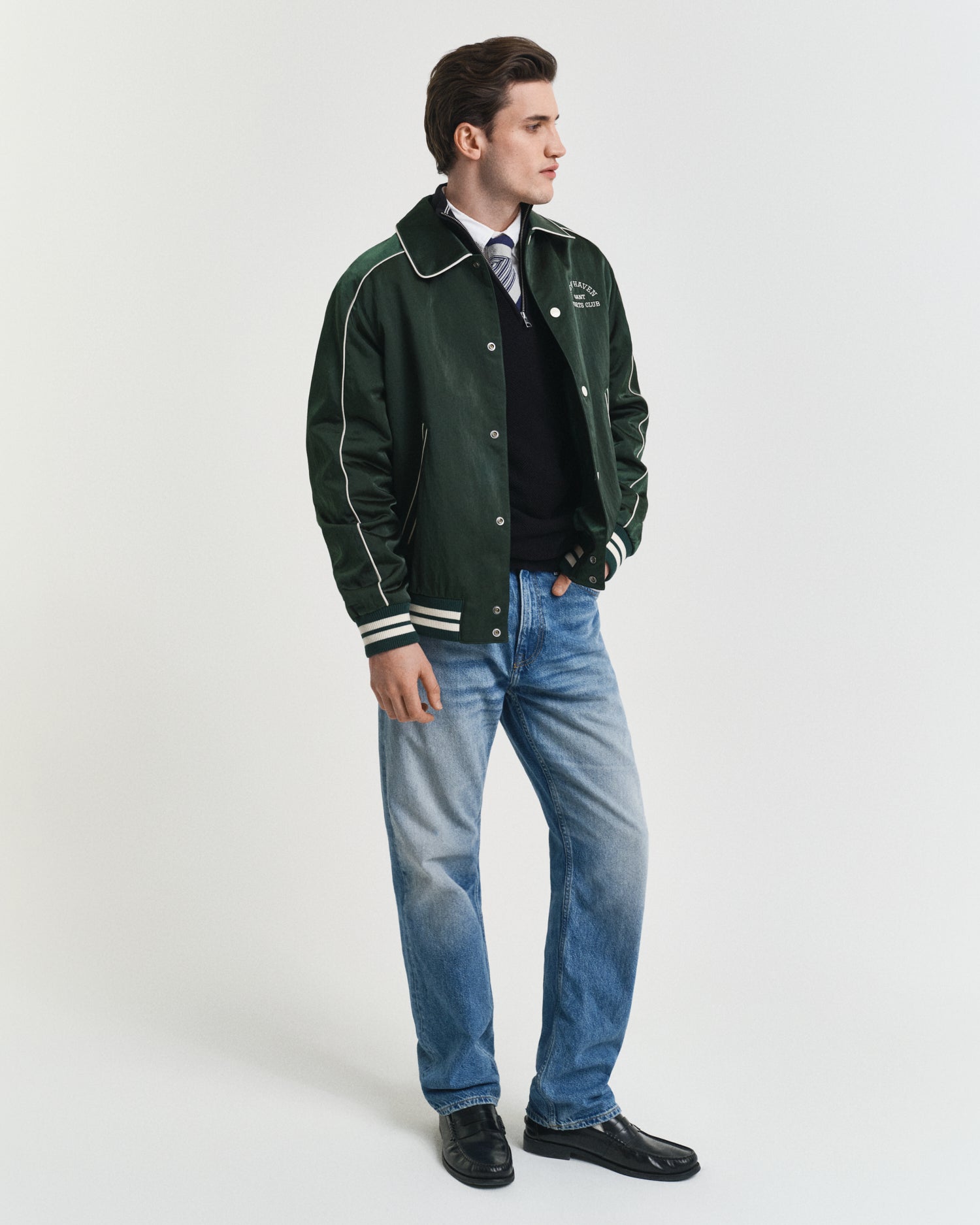 GANT PIQUE HALF ZIP STRIKTRØJE