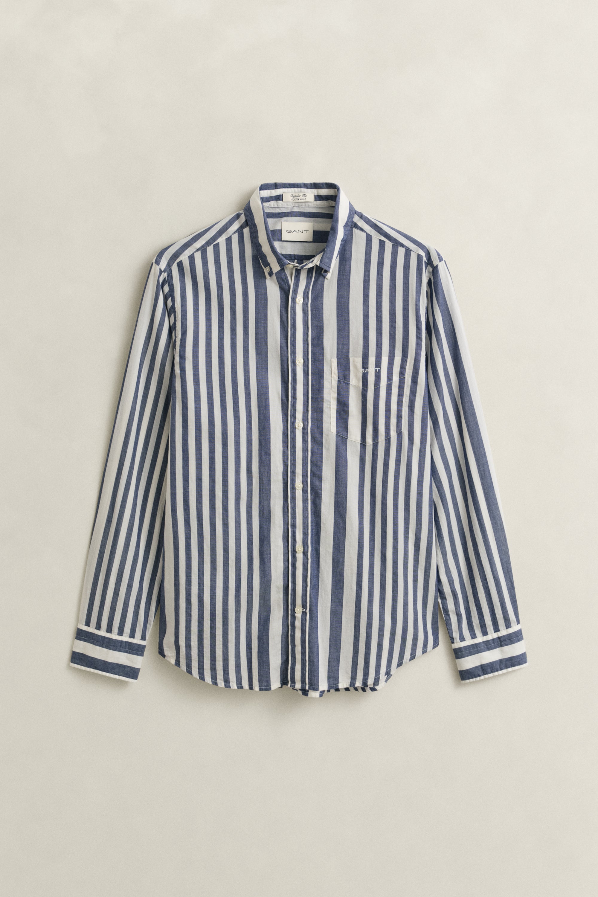 GANT REGULAR FIT BOMULD VOILE STRIBET SKJORTE
