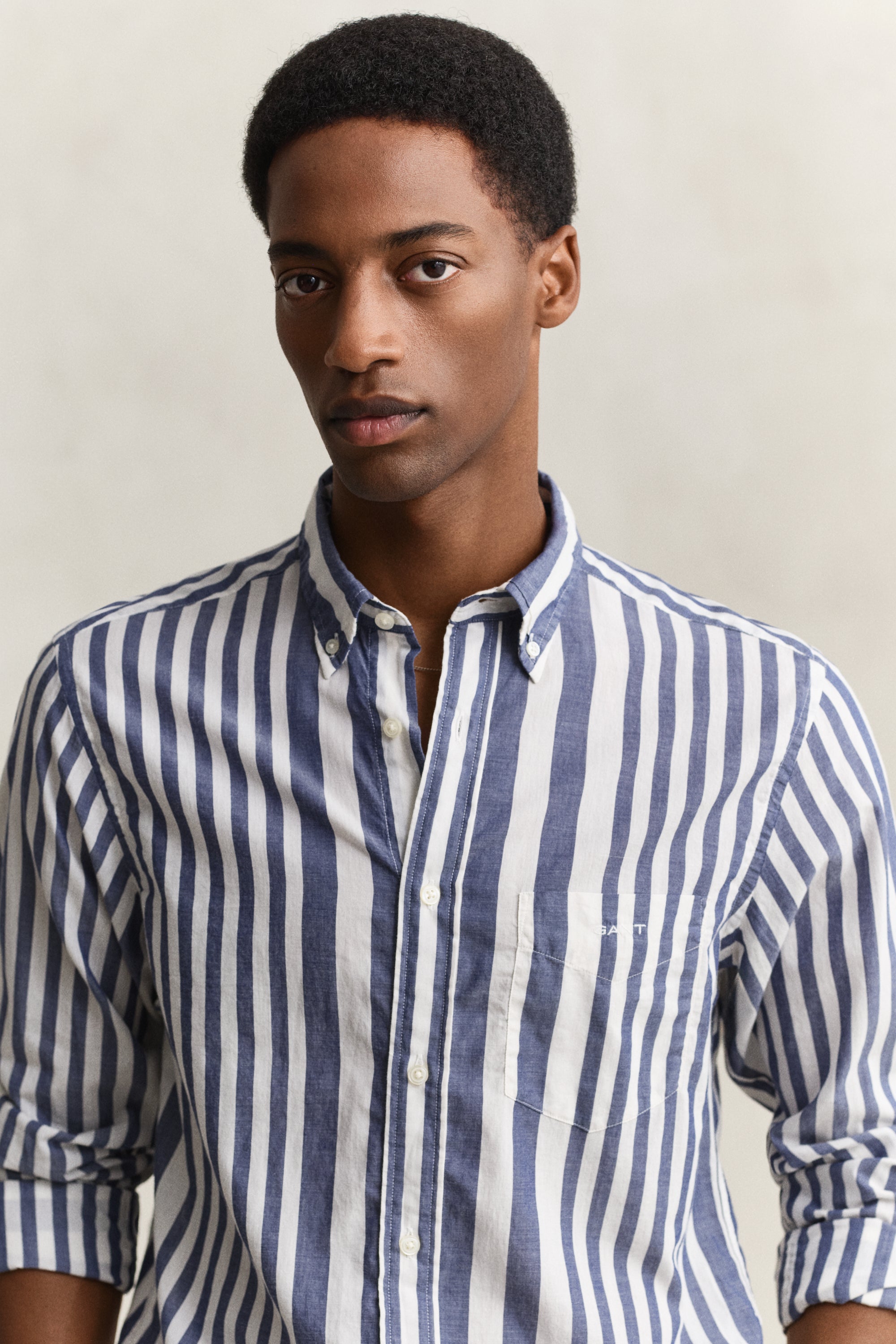 GANT REGULAR FIT BOMULD VOILE STRIBET SKJORTE