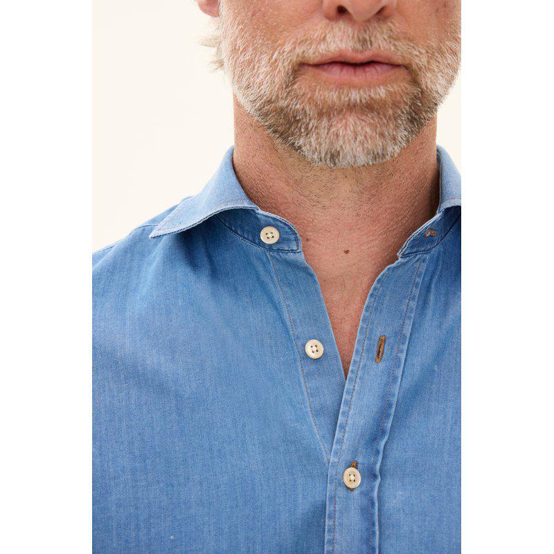 OSCAR JACOBSON SLIMFIT WASHED DENIM SKJORTE