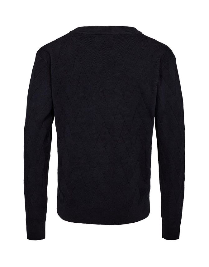 BLACK BLUE ZIP STRIK CARDIGAN