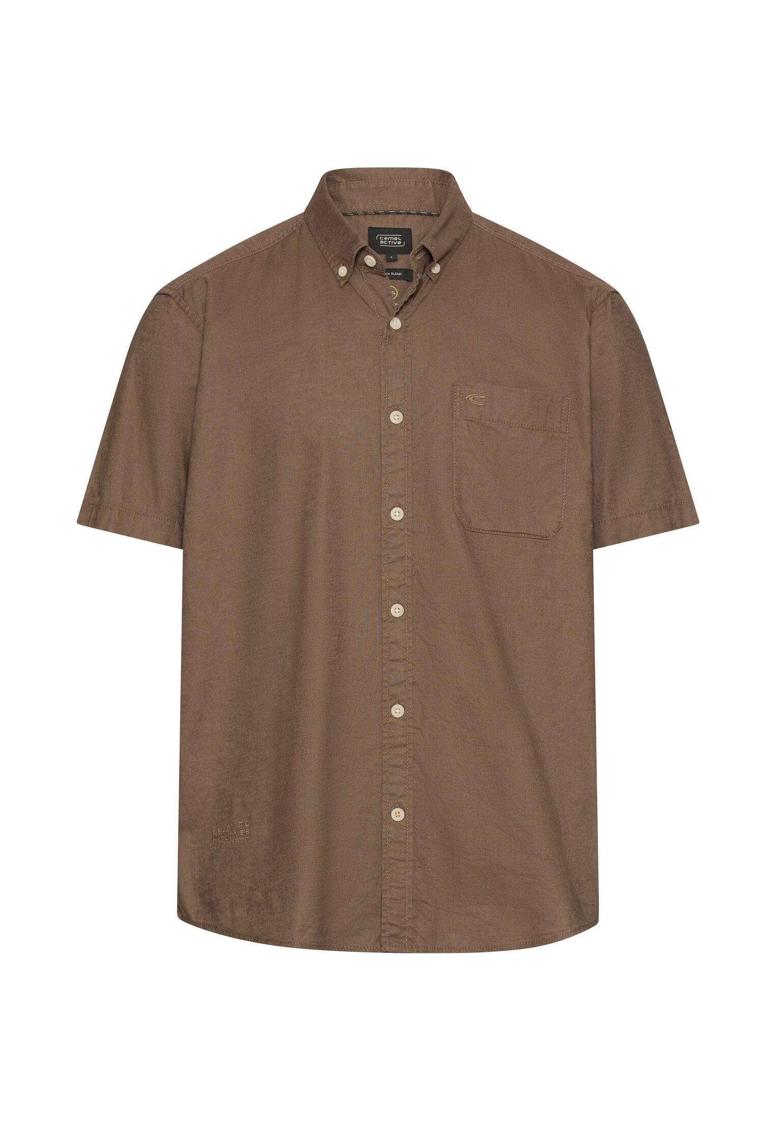 CAMEL ACTIVE HØR/BOMULD KORTÆRMET SKJORTE