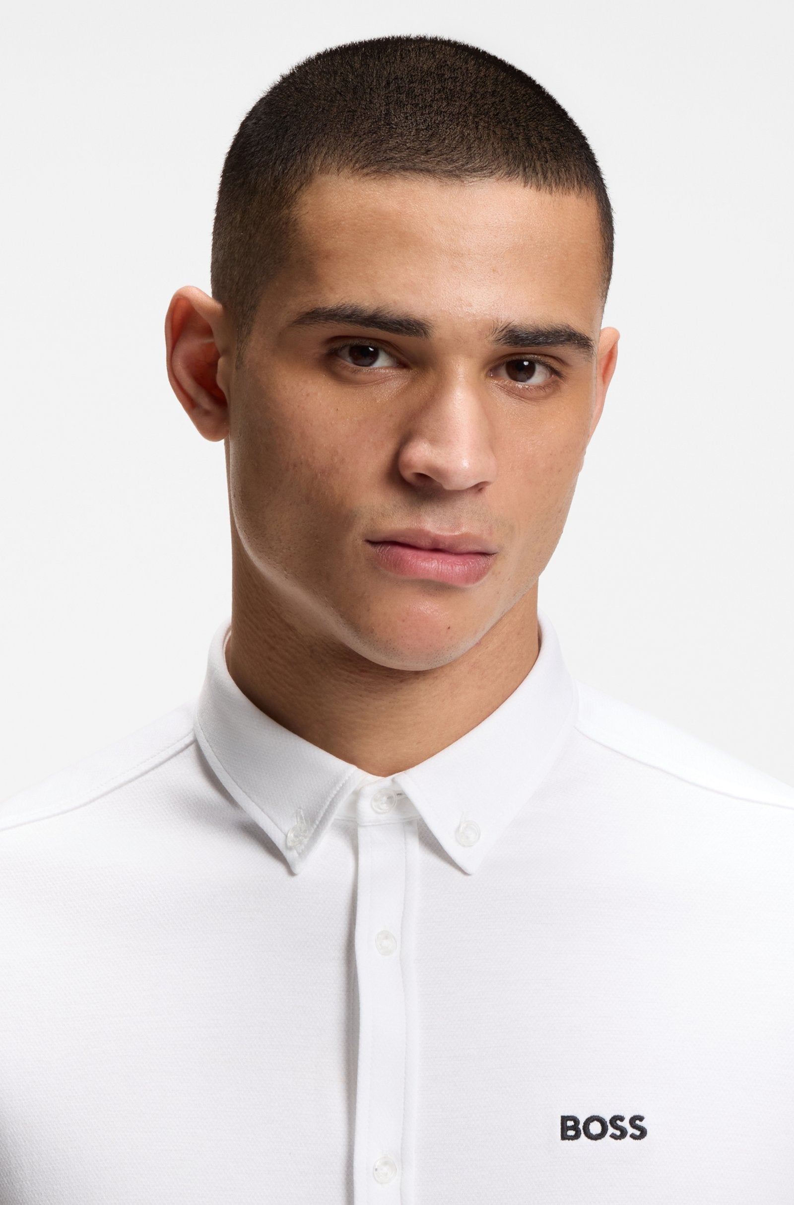 BOSS ST MOTION KORTÆRMET SKJORTE