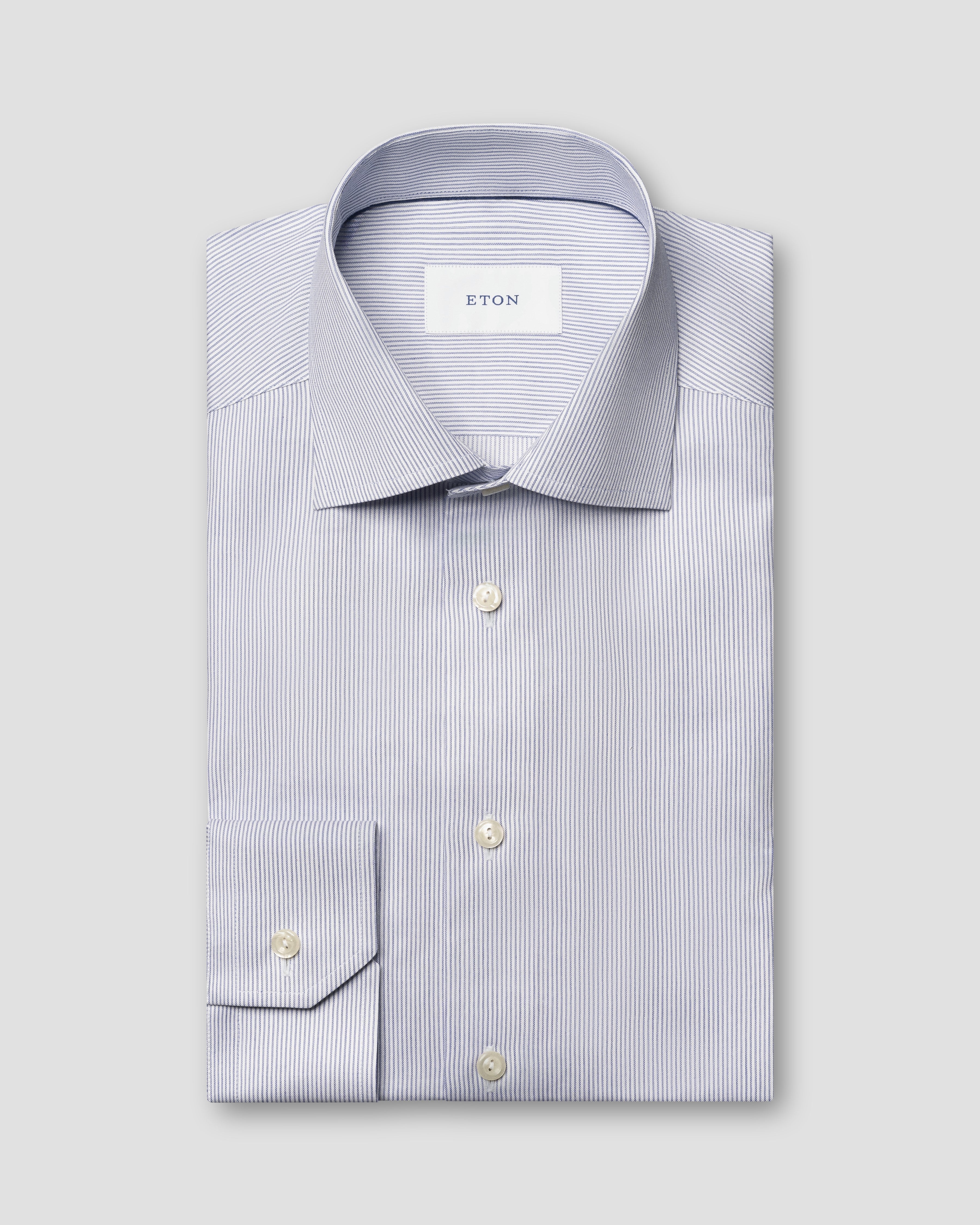 ETON FINE STRIPED SIGNATURE TWILL SKJORTE