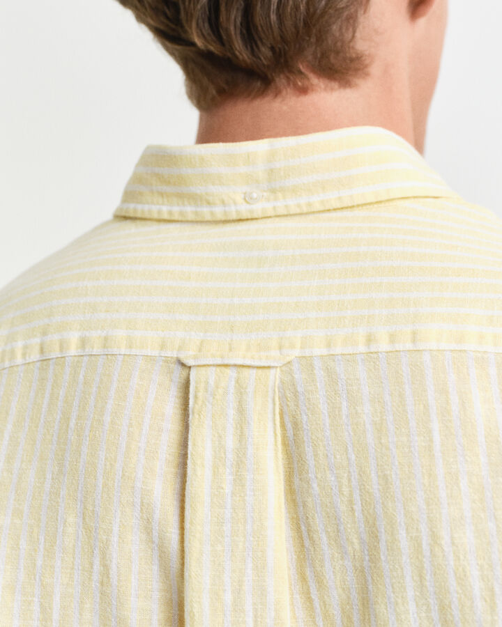 REG COTTON LINEN STRIPE SS SHIRT