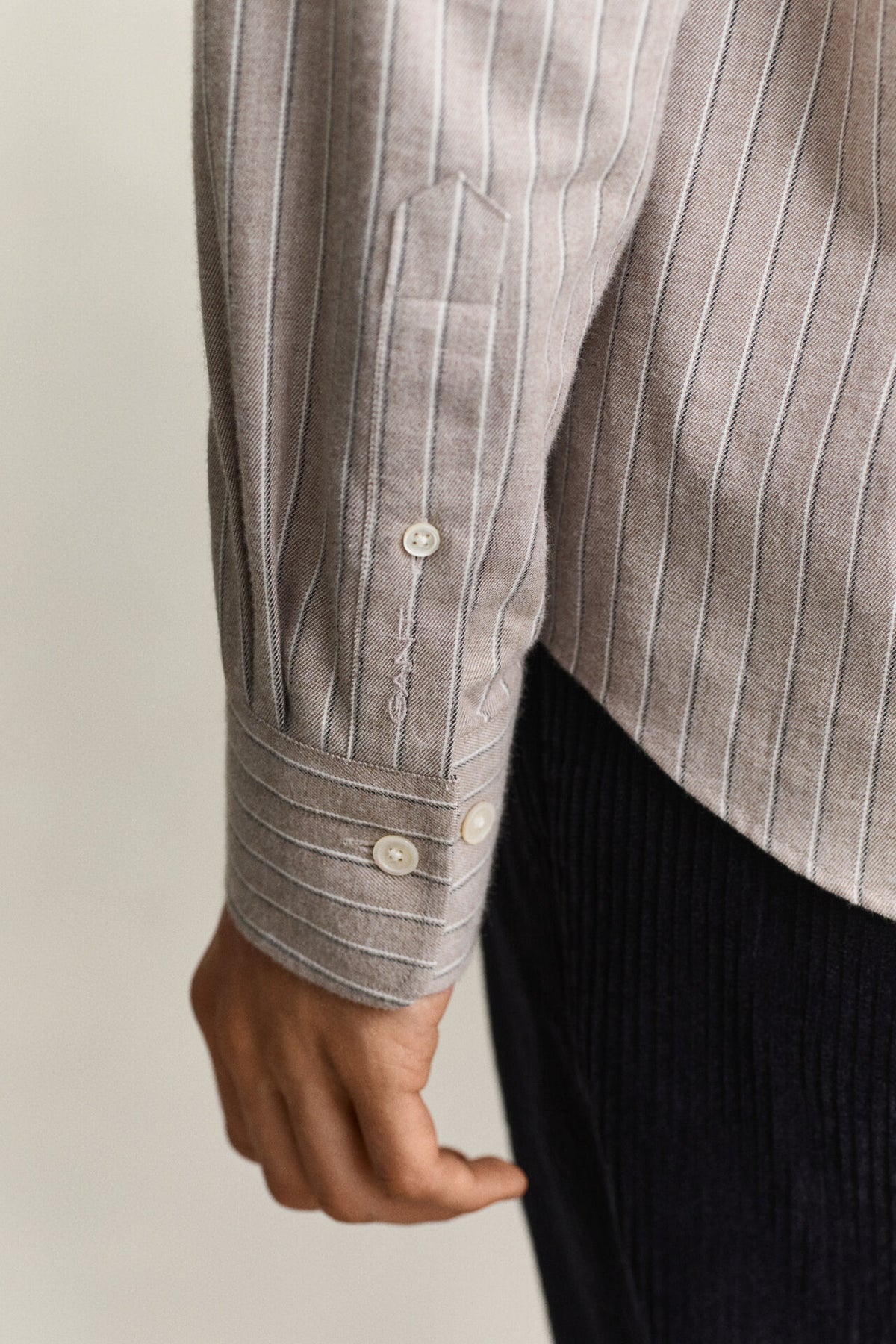 GANT REGULAR FIT FLANNEL MELANGE STRIPE SKJORTE