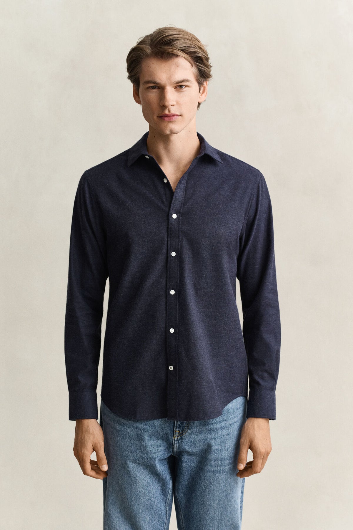 GANT REGULAR FLANNEL MELANGE SKJORTE