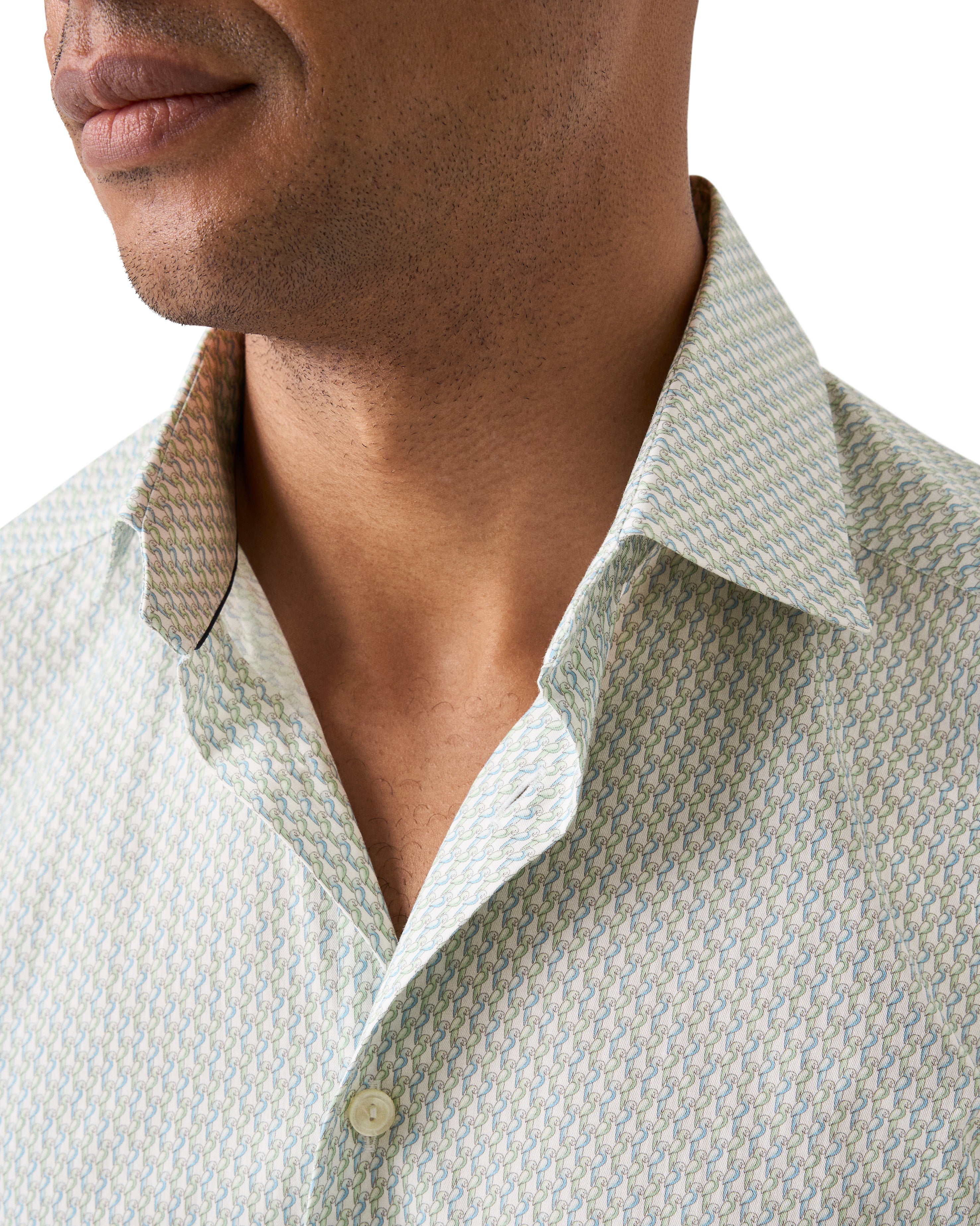 ETON PAPEGØJE PRINT SIGNATUR TWILL SKJORTE