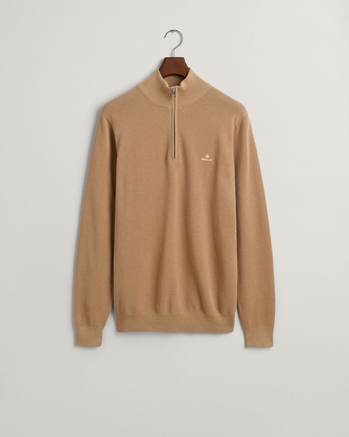 GANT PIQUE HALF ZIP STRIKTRØJE