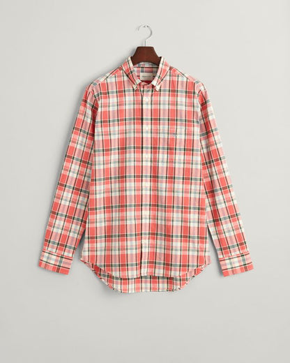 REG COTTON LINEN CHECK SHIRT