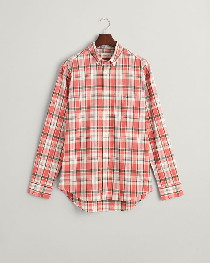 REG COTTON LINEN CHECK SHIRT