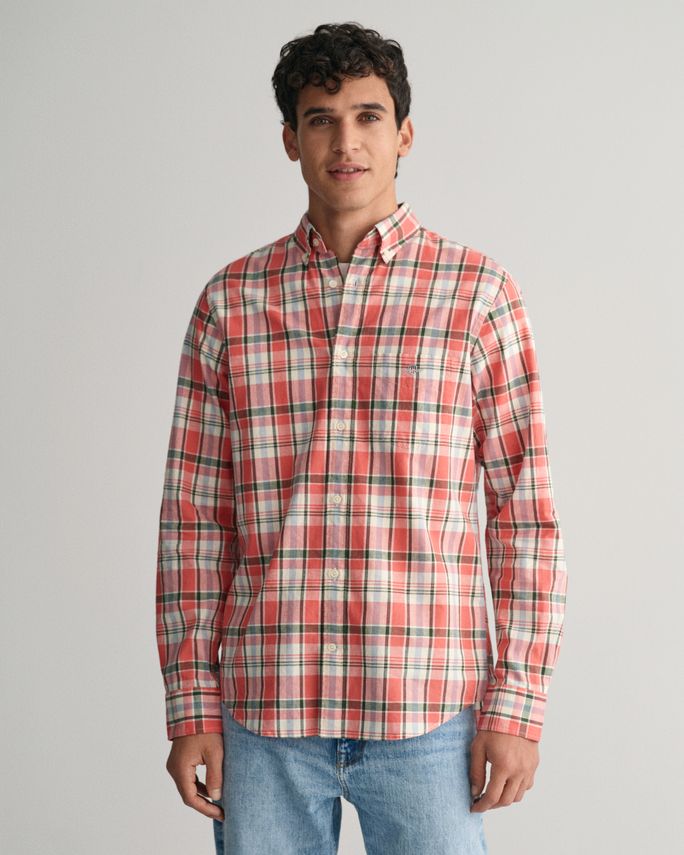 REG COTTON LINEN CHECK SHIRT