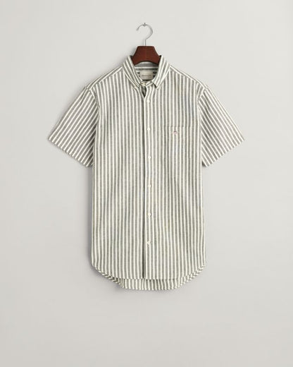 REG COTTON LINEN STRIPE SS SHIRT