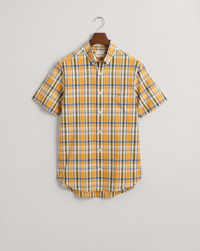 REG COTTON LINEN CHECK SS SHIRT
