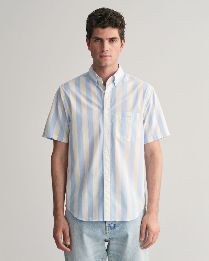REG POPLIN PARASOL STRIPE SS SHIRT