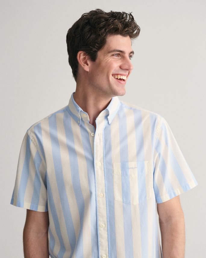 REG POPLIN PARASOL STRIPE SS SHIRT