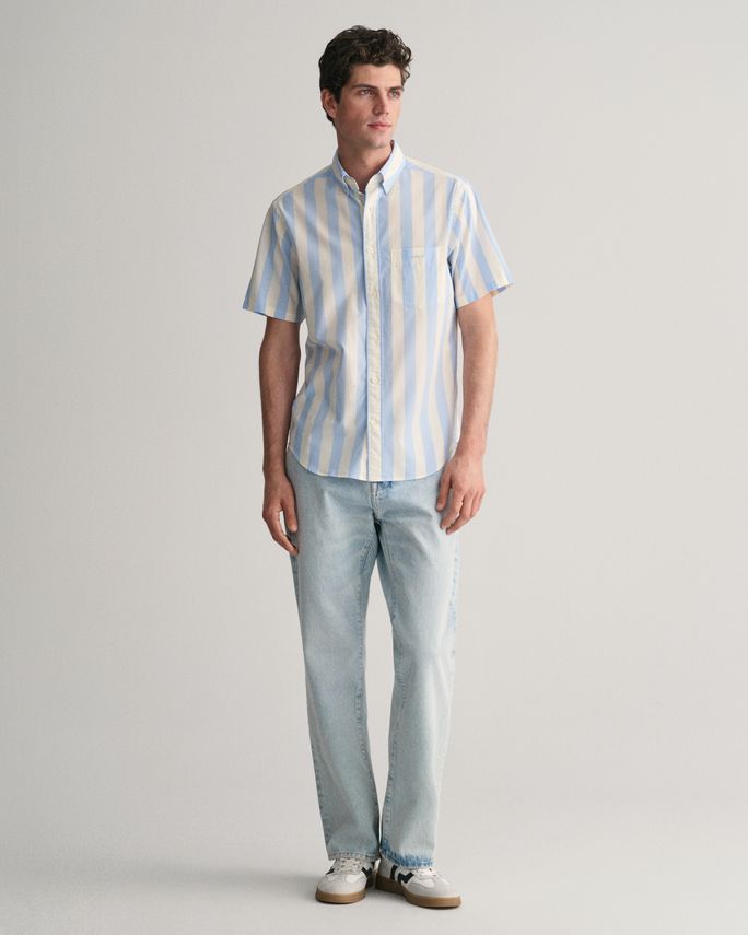 REG POPLIN PARASOL STRIPE SS SHIRT