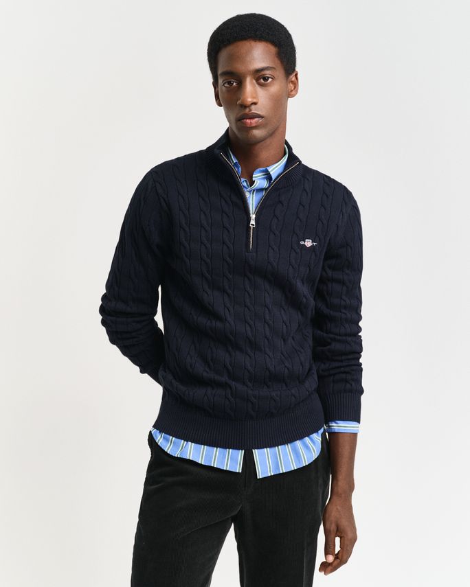 GANT KABELSTRIK HALF ZIP SWEATER