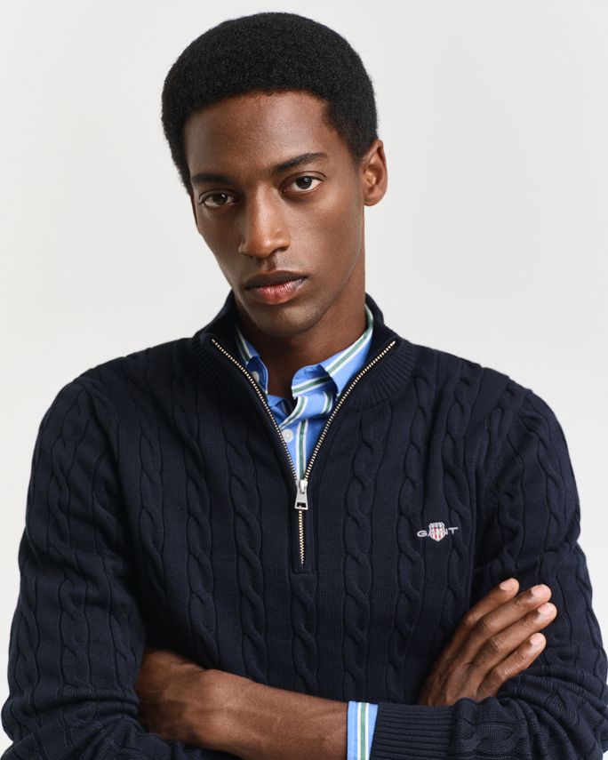GANT KABELSTRIK HALF ZIP SWEATER