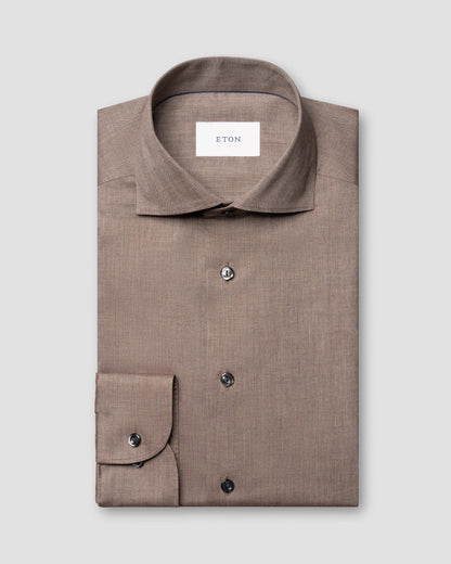 ETON SOLID SIGNATURE FLANNEL SKJORTE – SLIM FIT