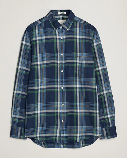 REG INDIGO TWILL CHECK SHIRT