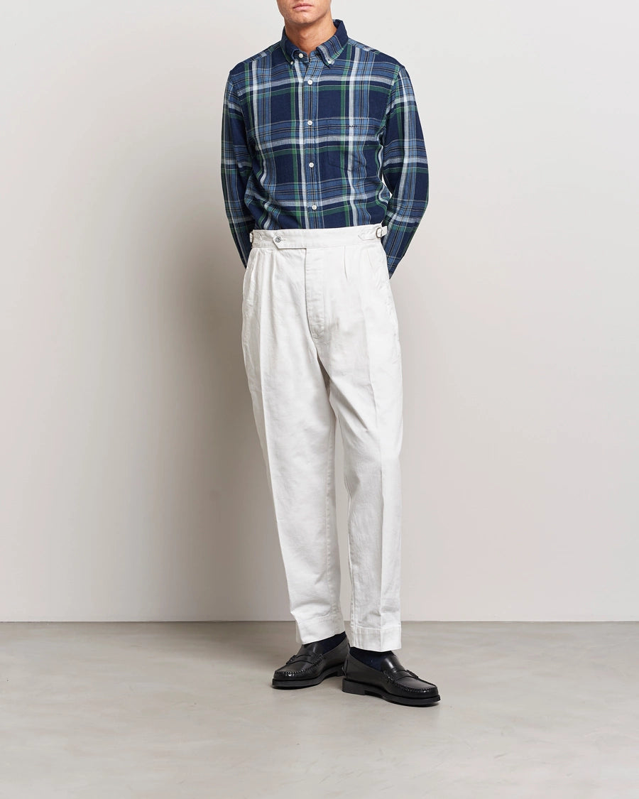 REG INDIGO TWILL CHECK SHIRT