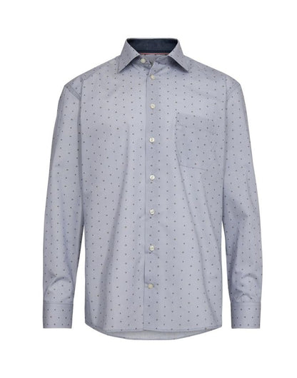 BLACK BLUE LANGÆRMET SKJORTE – REGULAR FIT (PRIKKET)