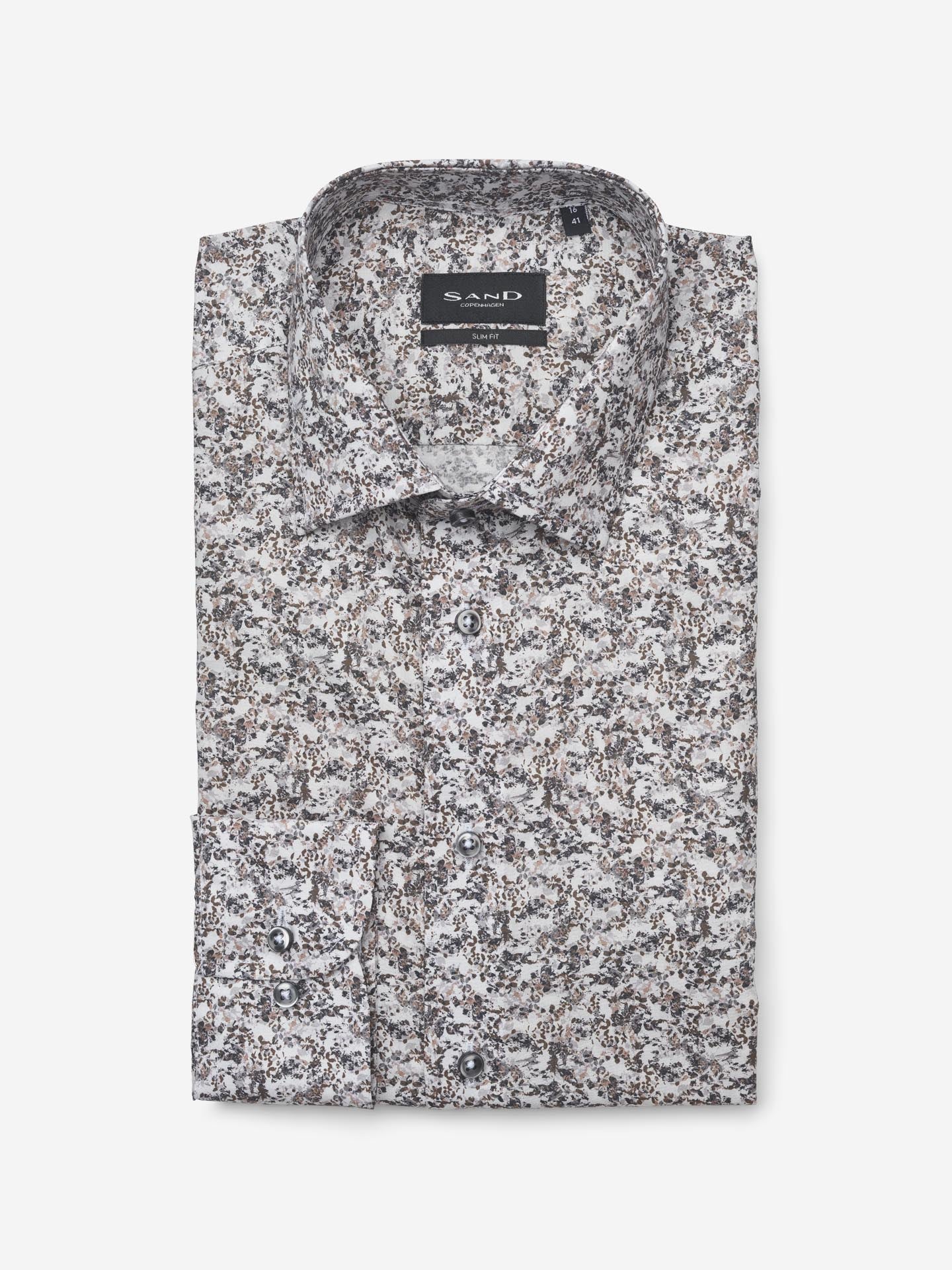 SAND SLIM FIT SKJORTE MED PRINT