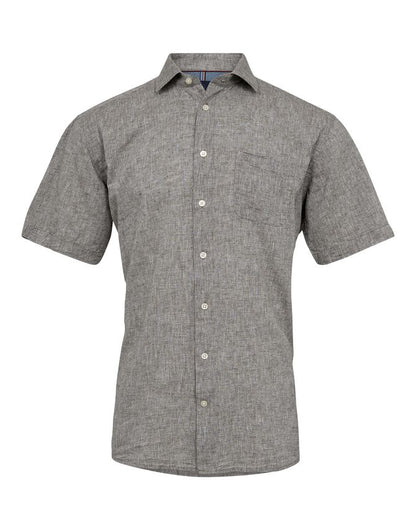 s/s regular fit linen look