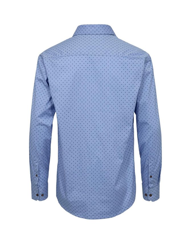 BLACK BLUE STRIKKET DOT SKJORTE