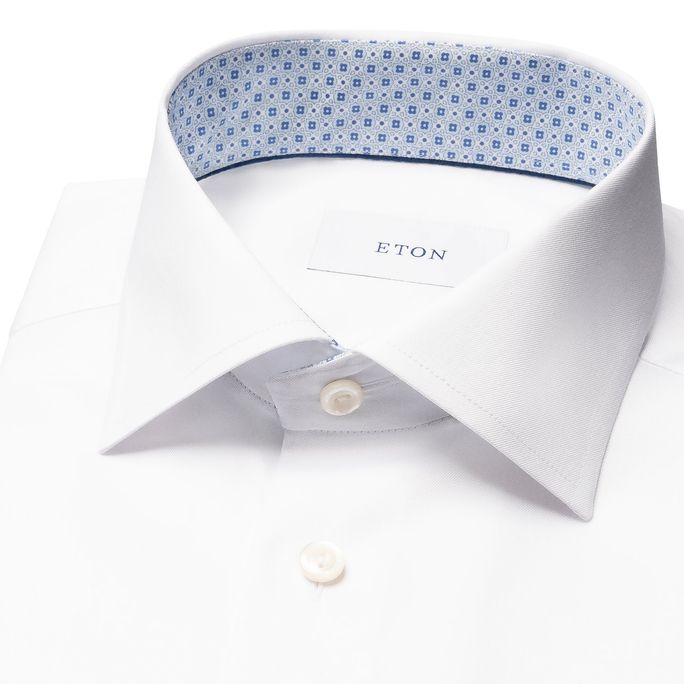 ETON GEOMETRISK EFFEKT TWILL SKJORTE