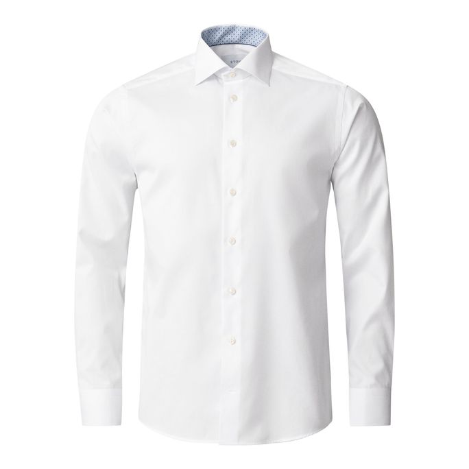 ETON GEOMETRISK EFFEKT TWILL SKJORTE