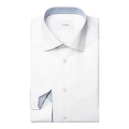 ETON GEOMETRISK EFFEKT TWILL SKJORTE
