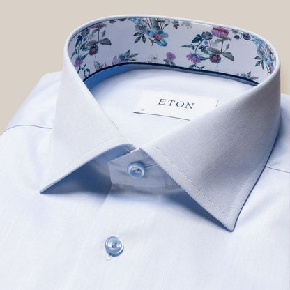 Floral Print Effect Solid Signature Twill Shirt