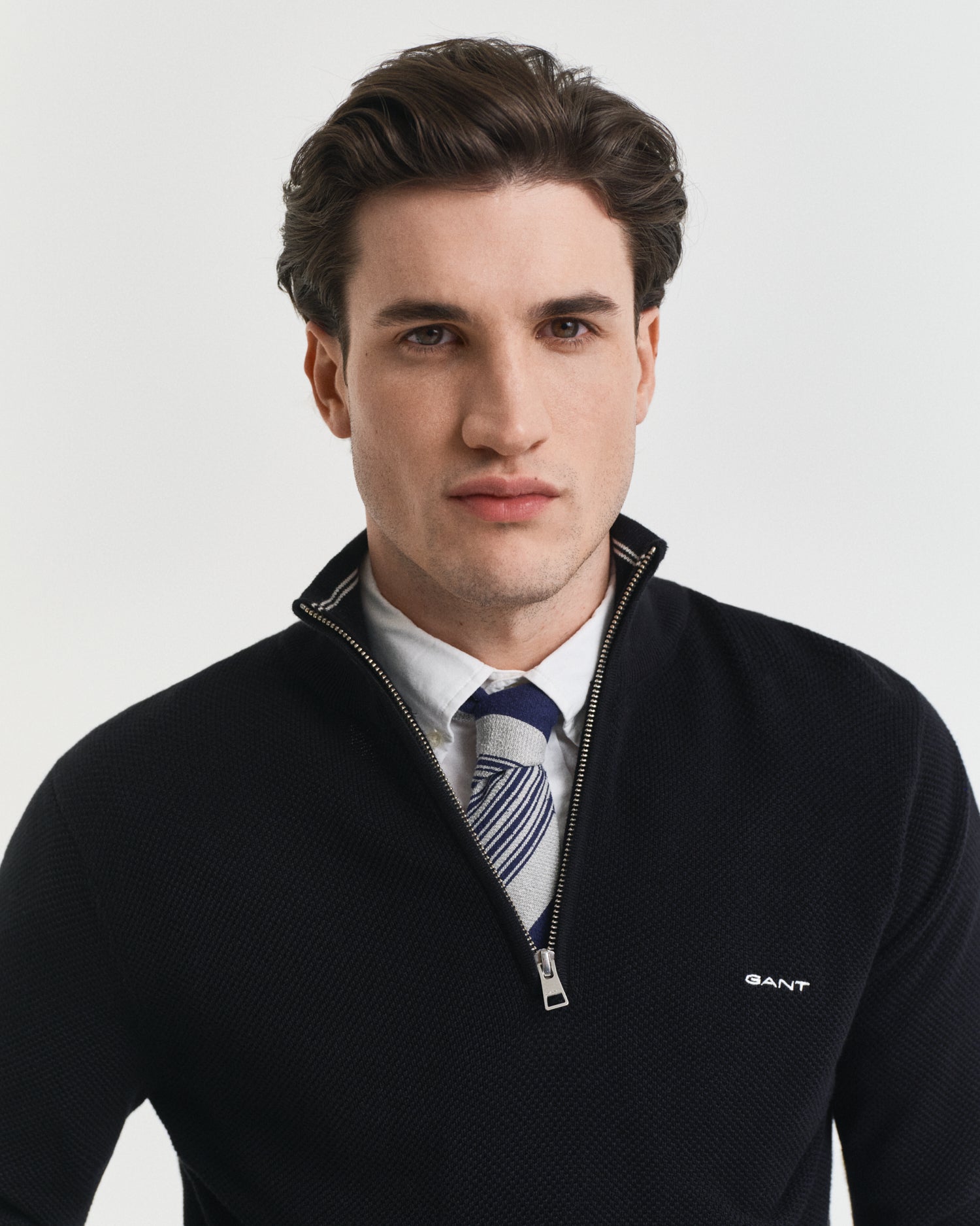 GANT PIQUE HALF ZIP STRIKTRØJE