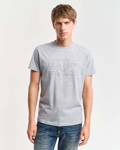 GANT REG TONAL SHIELD KORTÆRMET T-SHIRT