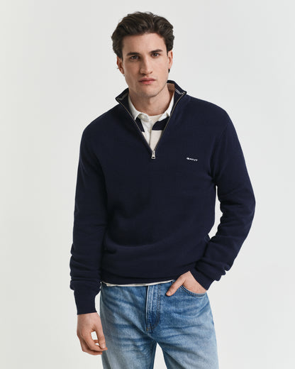 GANT PIQUE HALF ZIP STRIKTRØJE