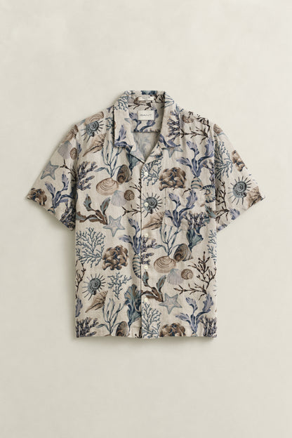 GANT REGULAR FIT AOP CAMP KORTÆRMET SKJORTE MED PRINT