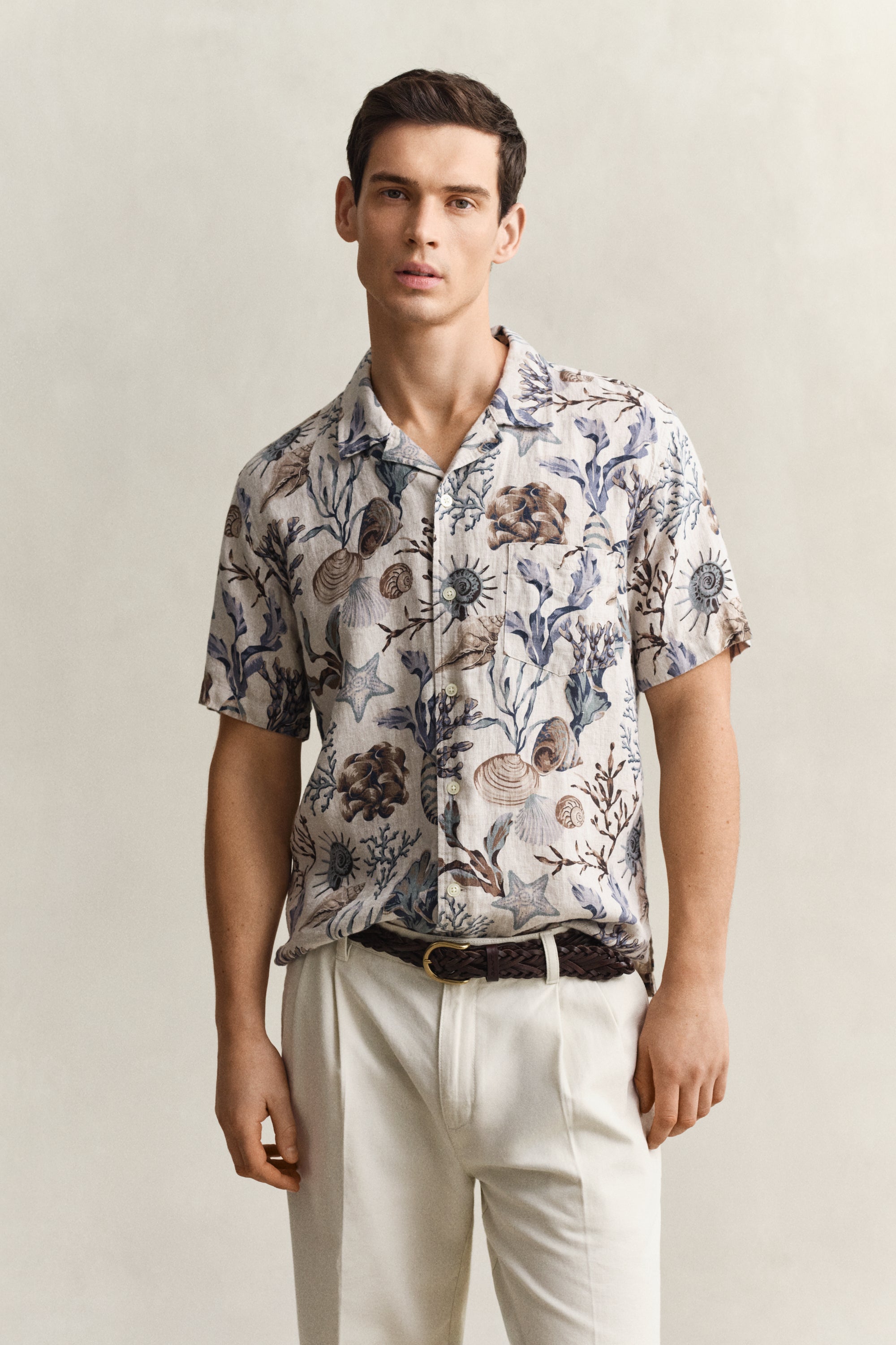 GANT REGULAR FIT AOP CAMP KORTÆRMET SKJORTE MED PRINT