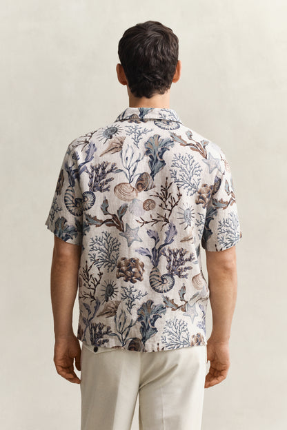 GANT REGULAR FIT AOP CAMP KORTÆRMET SKJORTE MED PRINT
