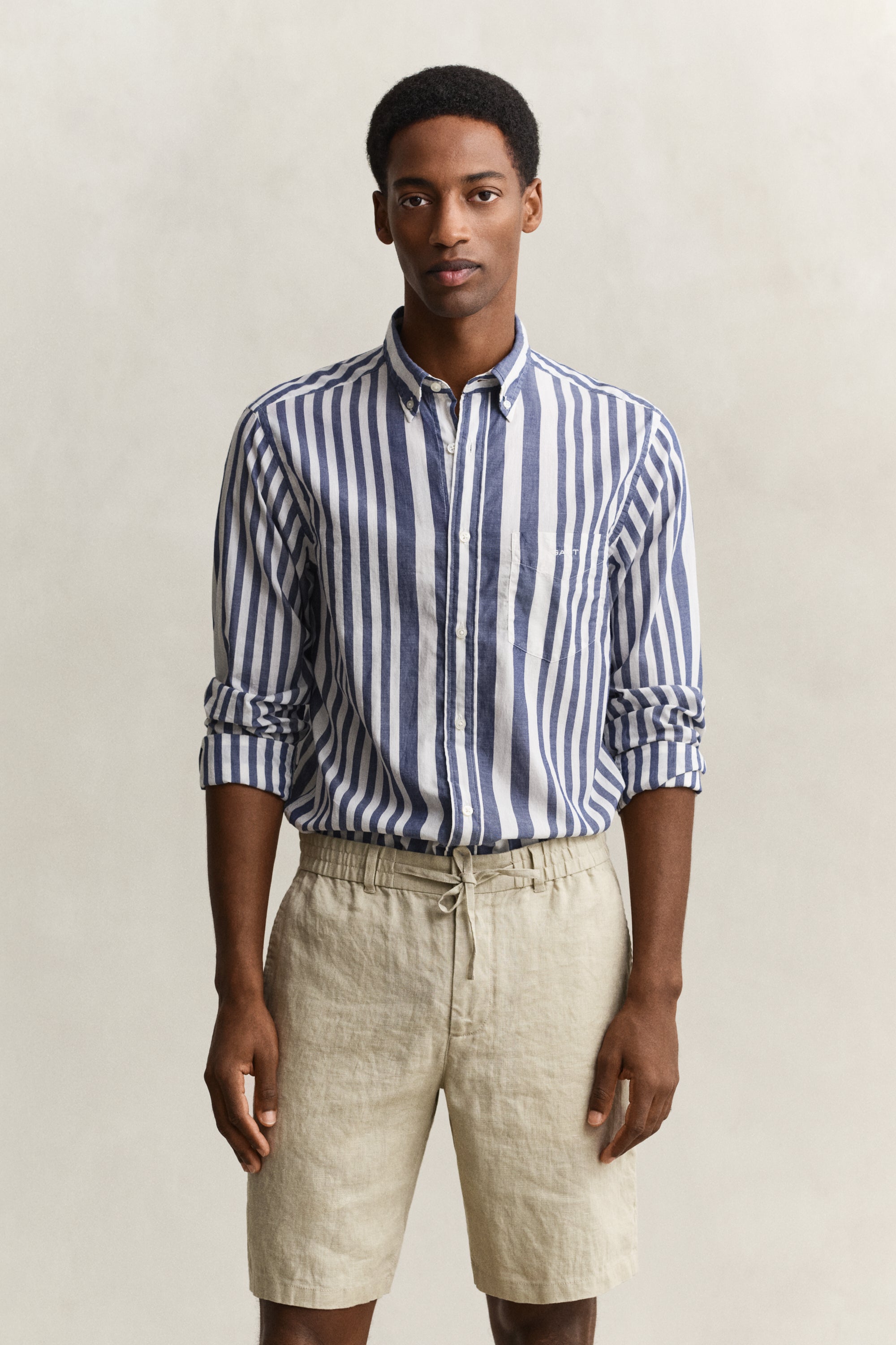 GANT REGULAR FIT BOMULD VOILE STRIBET SKJORTE
