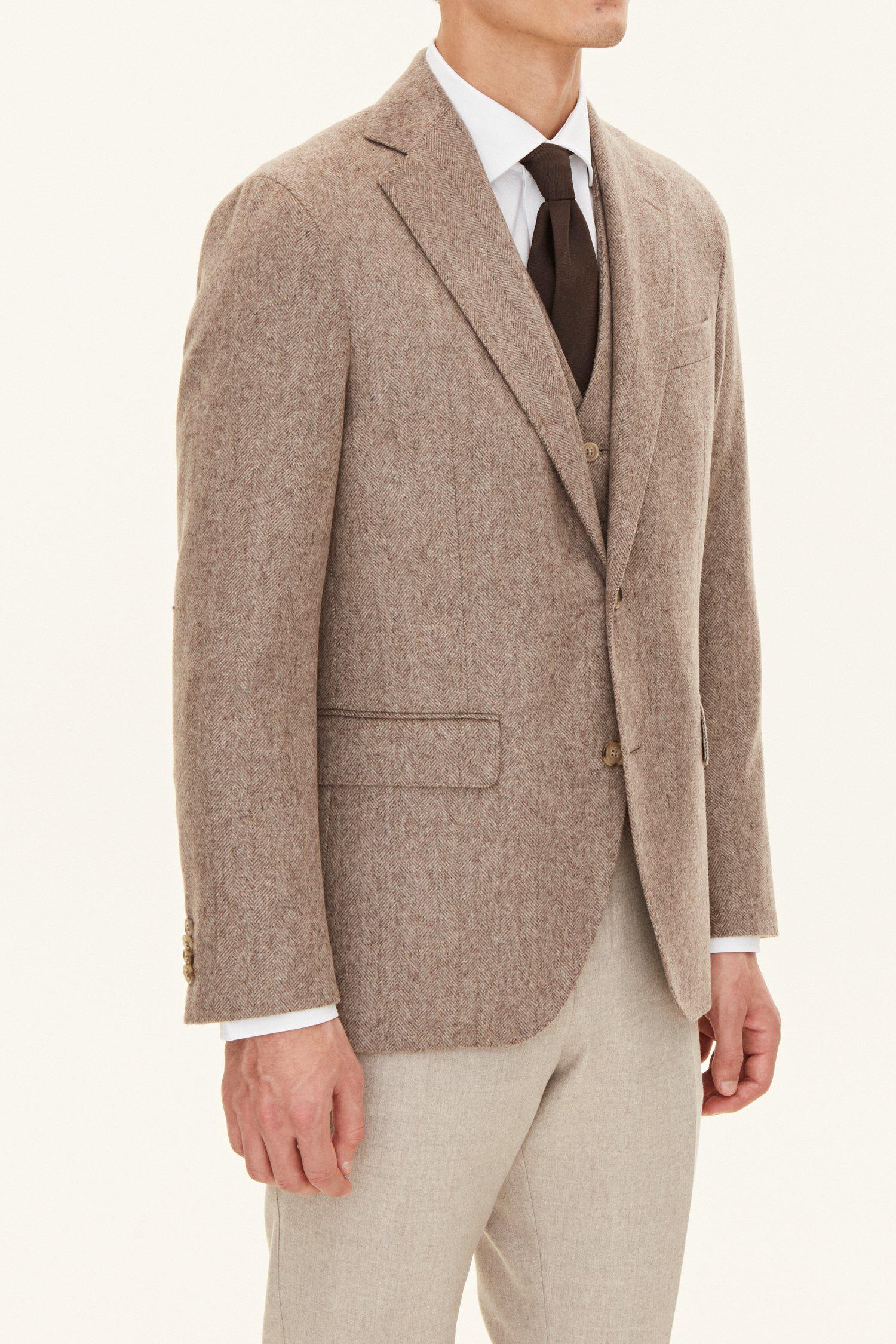 OSCAR JACOBSON FOGERTY HERRINGBONE BLAZER