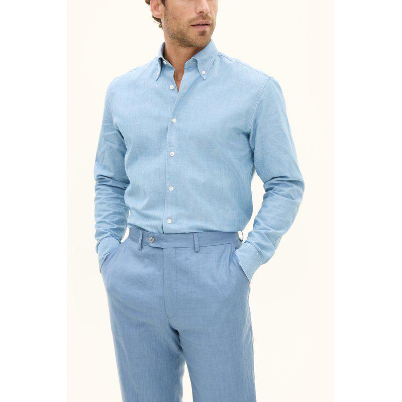 OSCAR JACOBSON CHAMBRAY SKJORTE
