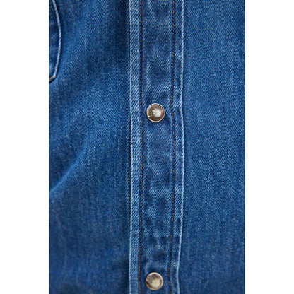 OSCAR JACOBSON STRAIGHT FIT WESTERN SKJORTE – DENIM BLUE