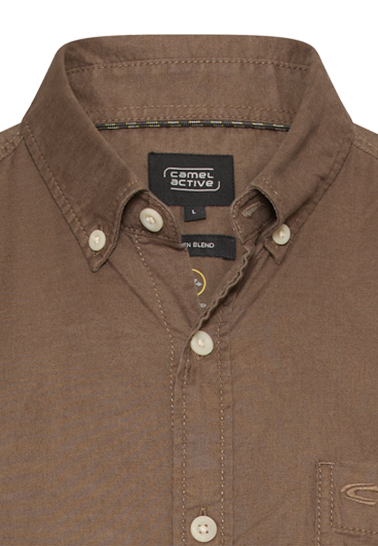 CAMEL ACTIVE HØR/BOMULD KORTÆRMET SKJORTE