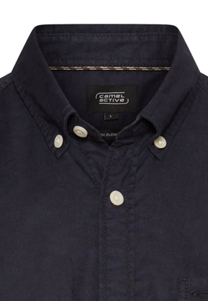 CAMEL ACTIVE HØR/BOMULD KORTÆRMET SKJORTE