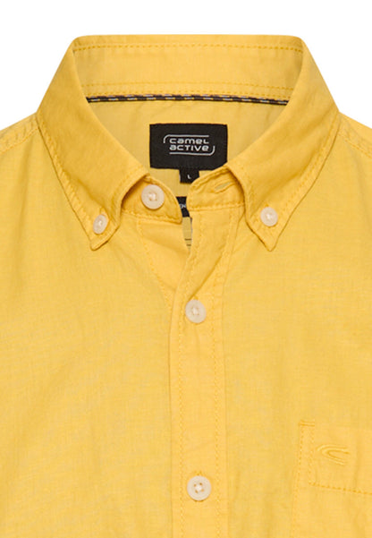 CAMEL ACTIVE HØR/BOMULD KORTÆRMET SKJORTE